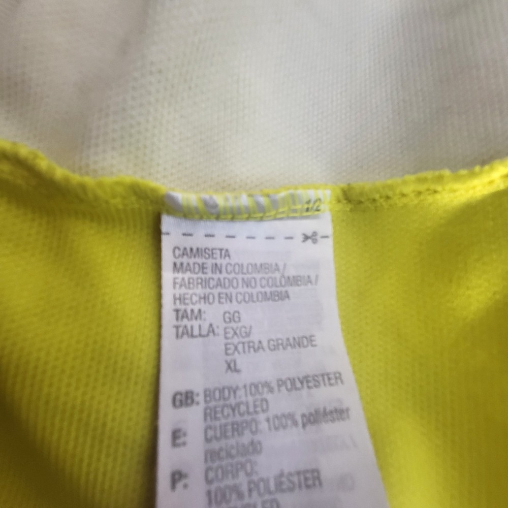 Adidas Colombia National Team Yellow Jersey XL Climacool Short Sleeve Yellow - Picture 12 of 13